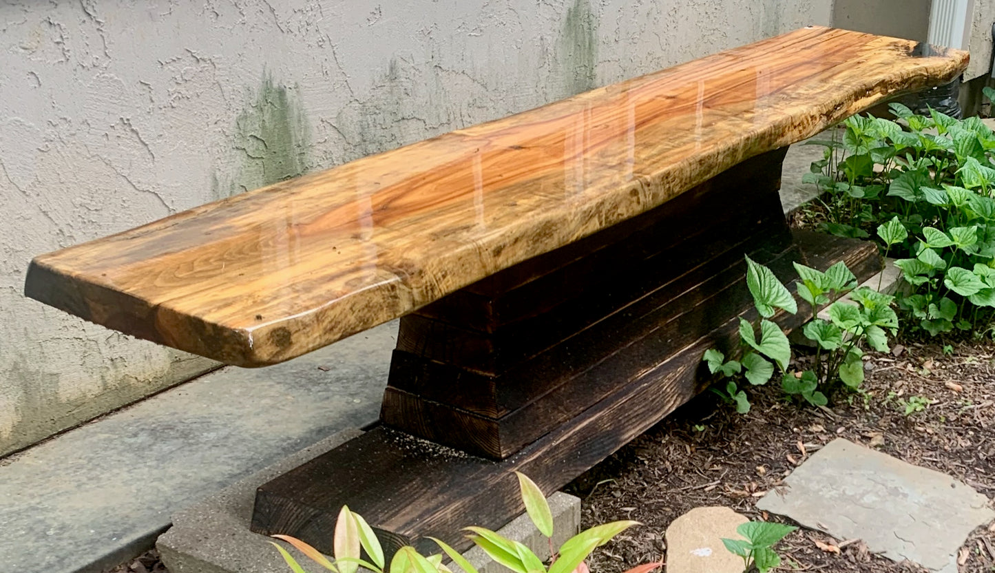 Chestnut Garden Bench with Oak Base