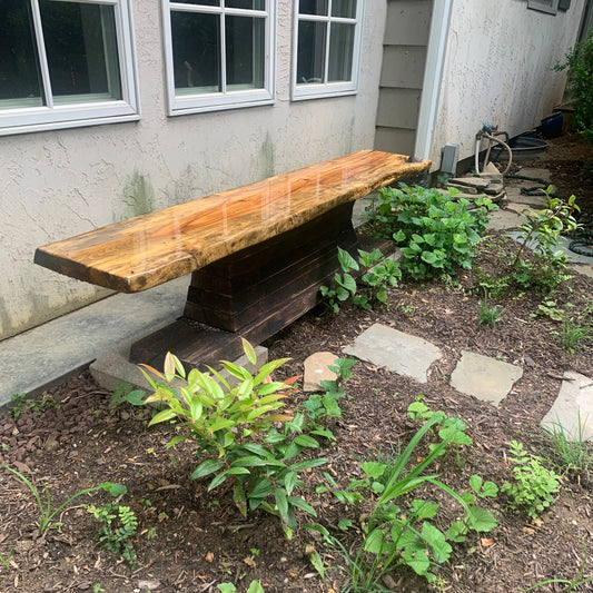 Chestnut Garden Bench with Oak Base