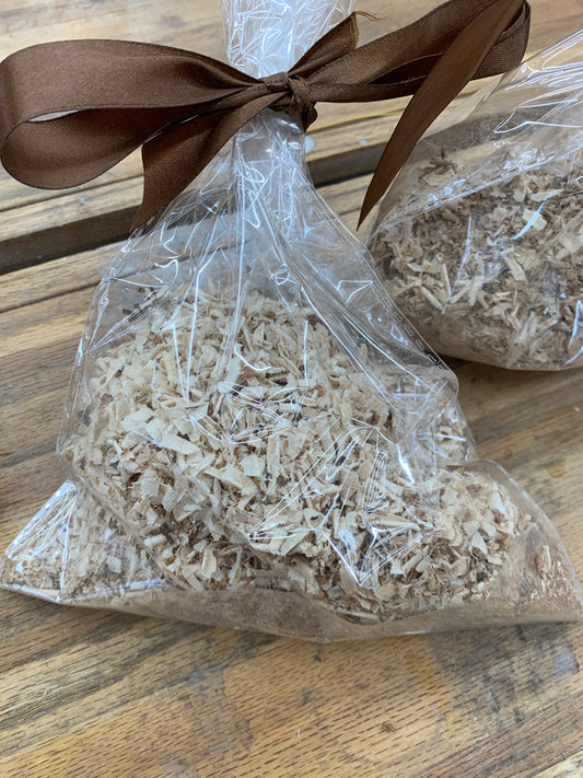Designer wood chip and saw dust blend gift bag